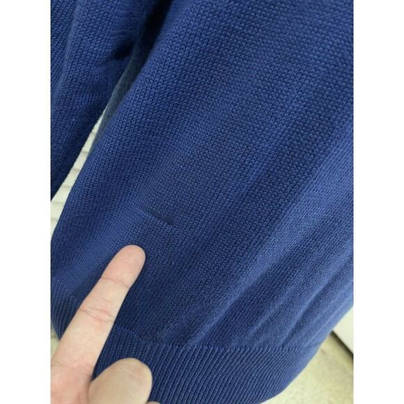 Brooks Brothers Men's V-Neck Sweater Royal Blue 100% Seaisland Cotton Size 40 - Picture 7 of 8